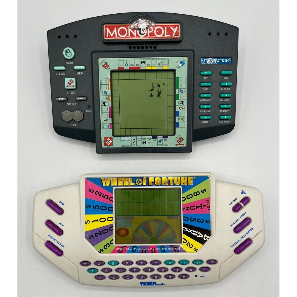 Vintage Handheld Electronic Games Lot Monopoly & Wheel Of Fortune Working